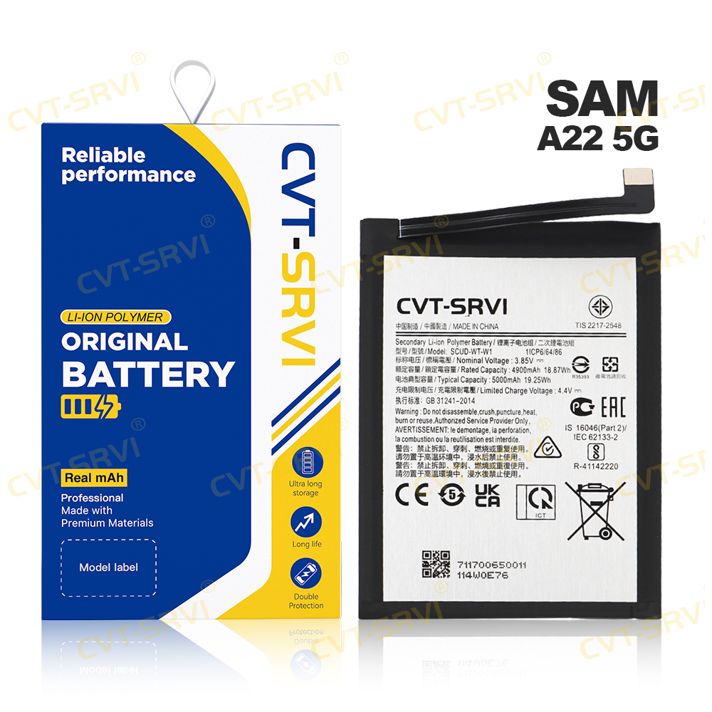 CVT-Svri Bateria para Celular 100% Full Capacity Mobile Phone Battery Li-ion Polymer Battery for Samsung Series A22 5G