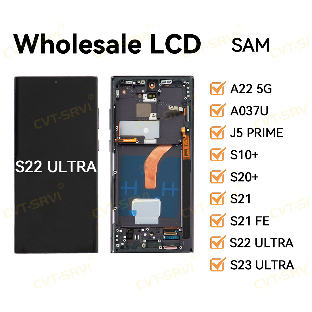 CVT-SRVI Sam S22 ULTRA LCD Display + Touch Screen – Pantalla Completa HD, Reemplazo 100% Nuevo y Compatible para Reparación Fácil