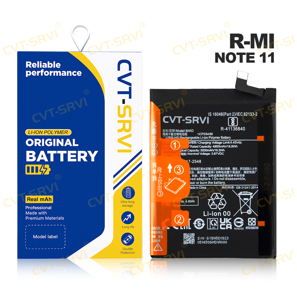 Wholesale Factory Original Capacity Replacement Bateria Mobile Phone Battery for R-MI Note 11