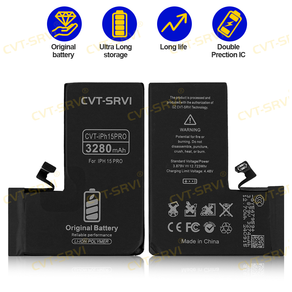 CVT-SRVI Factory Price Hot Selling Original Quality Batteria PARA Telefonos Mobile Phone Battery for IPhone 15 PRO