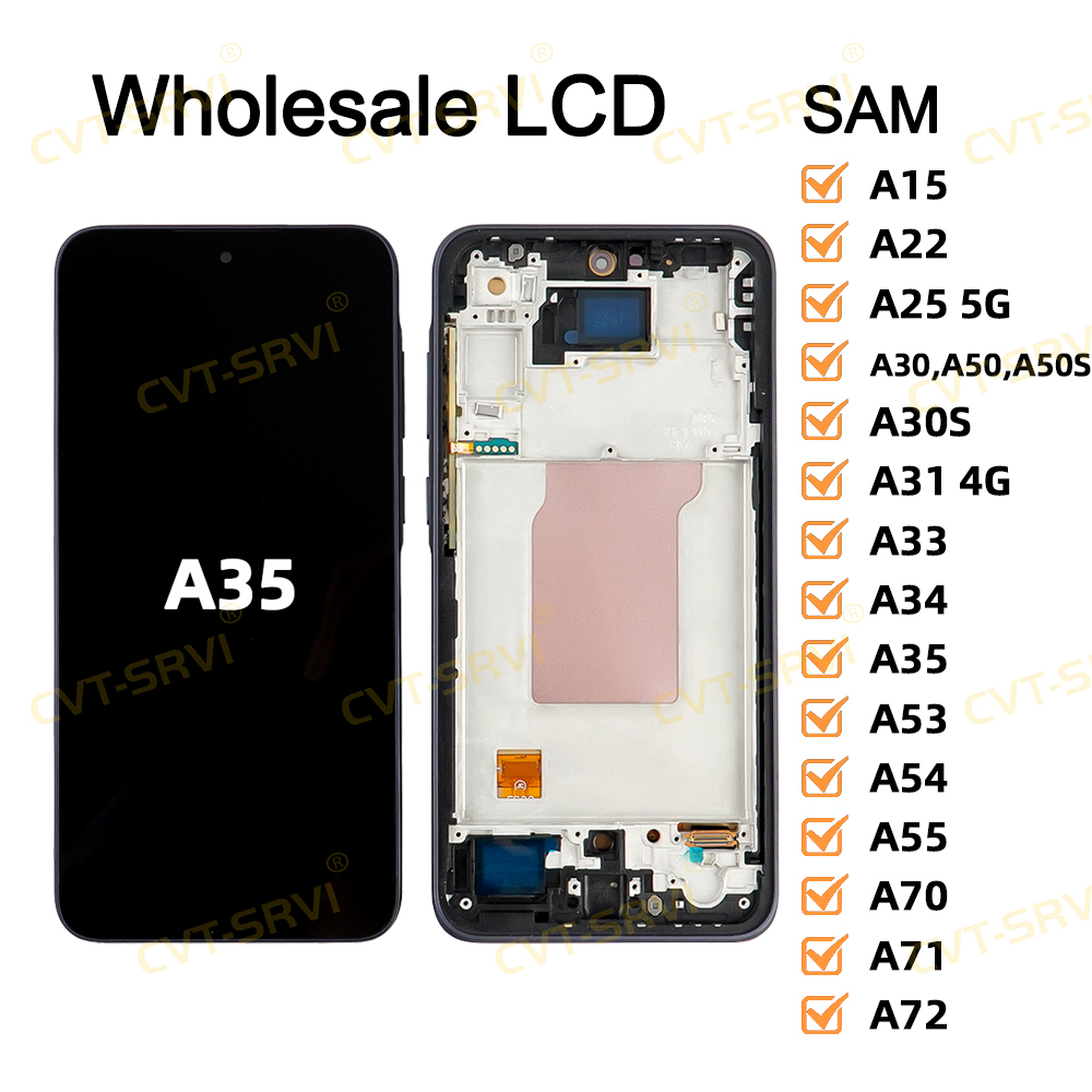 CVT-SRVI LCD + Touch para Samsung A35 – Pantalla HD, Reemplazo Fácil y 100% Nueva Compatibl