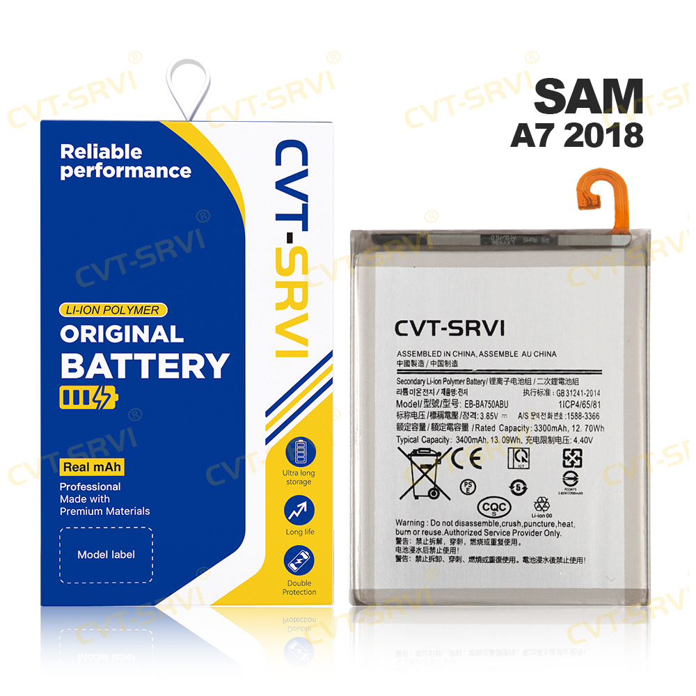 High Capacity Battery Fast Charging Cell Phone Accessories Battery Slim Battery for Sam A7 2018 Mobile Phone Parts