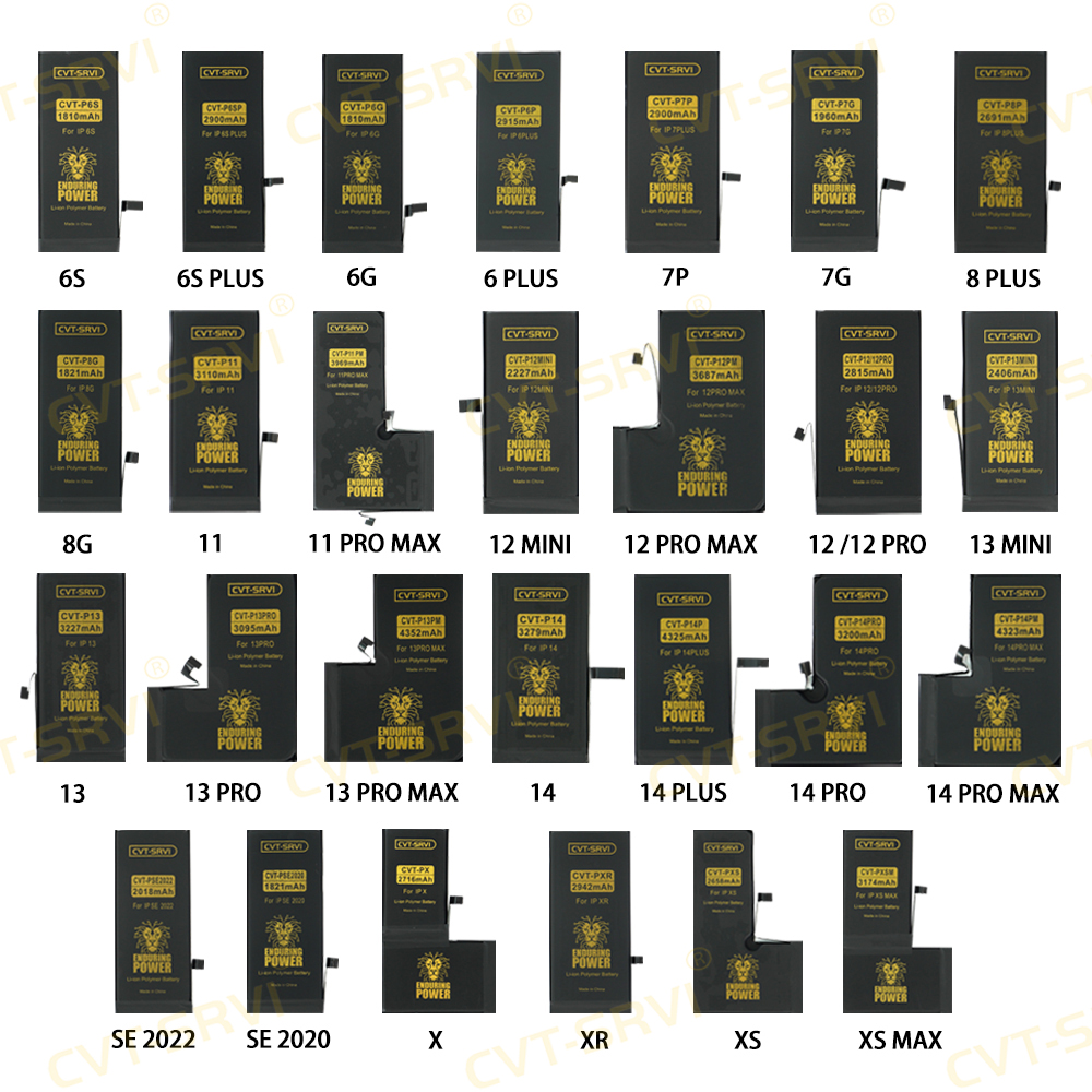 CVT New Original Quality Mobile Phone Battery Lithium Battery for IPhone 13 14 15 16 Mini Promax Plus Smart Phone Accessories Replacement