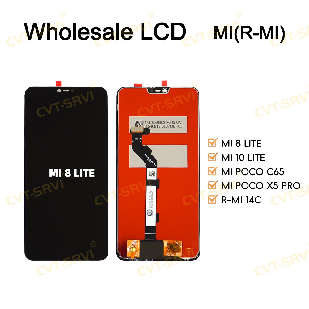 CVT-SRVI Repuesto de Pantalla X-MI MI 8 LITE – LCD + Táctil con Ensamblaje Total, Ideal para Reparaciones Domésticas y Técnicas