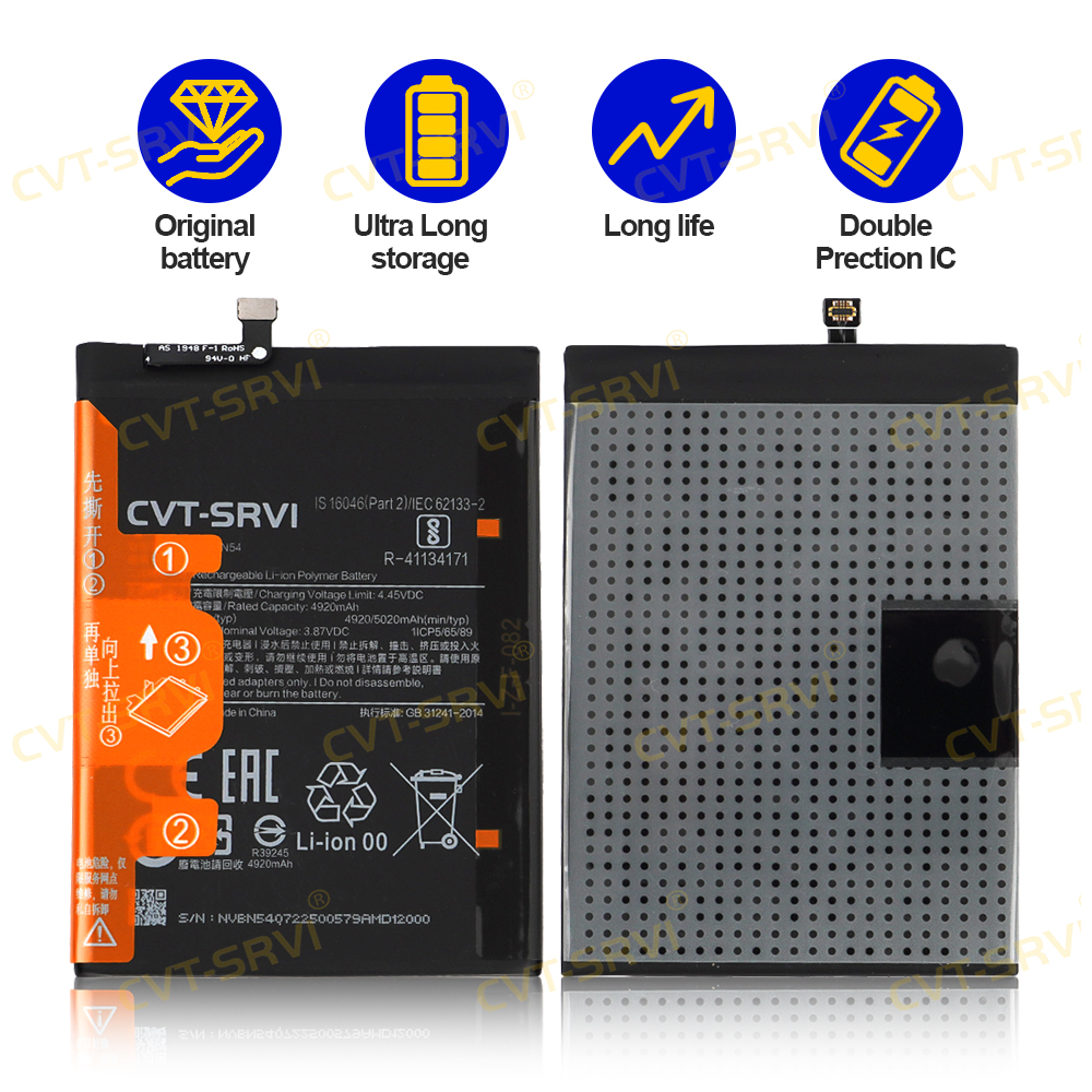 CVT-Srvi Bateries Factory Price Cell Phone Accessories Full Capacity Phone Battery Replacement Original Mobile Phone Battery for R-MI Note 9