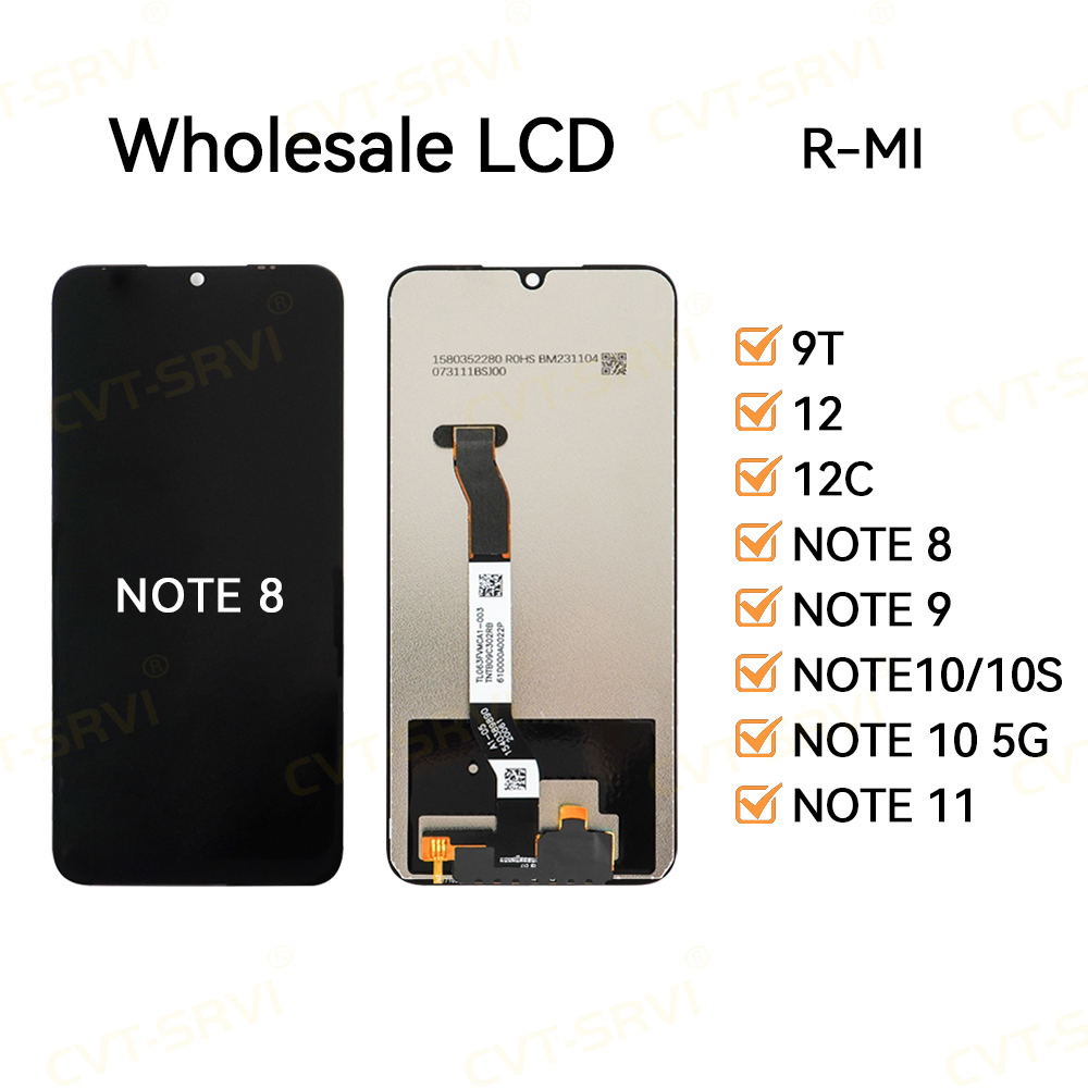 CVT-SRVI X-MI NOTE 8 LCD Display + Touch Screen – Pantalla HD Completa 100% Nueva, Fácil de Instalar