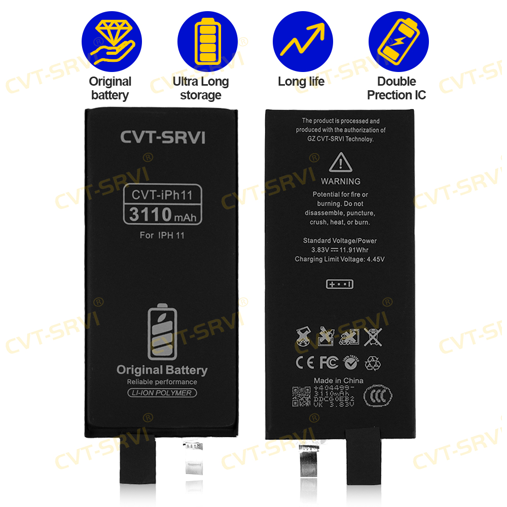 Hot Sale CVT Full Capacity Original Mobile Phone Battery Replacement For iphone 11 Bateria