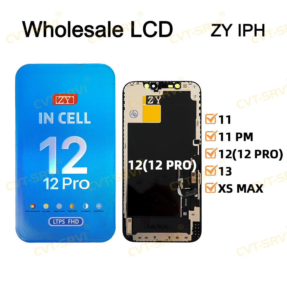 CVT-Srvi Original Mobile Phone LCD OLED Gx Jk Zy Incell Display for 12/12pro iPhone Pantallas