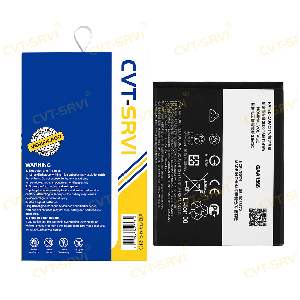 CVT-SRVI Moto E6 Plus Battery / Batería para Moto E6 Plus – New 0 Cycle High Capacity Replacement / Reemplazo de Batería Nueva y de Alta Capacidad