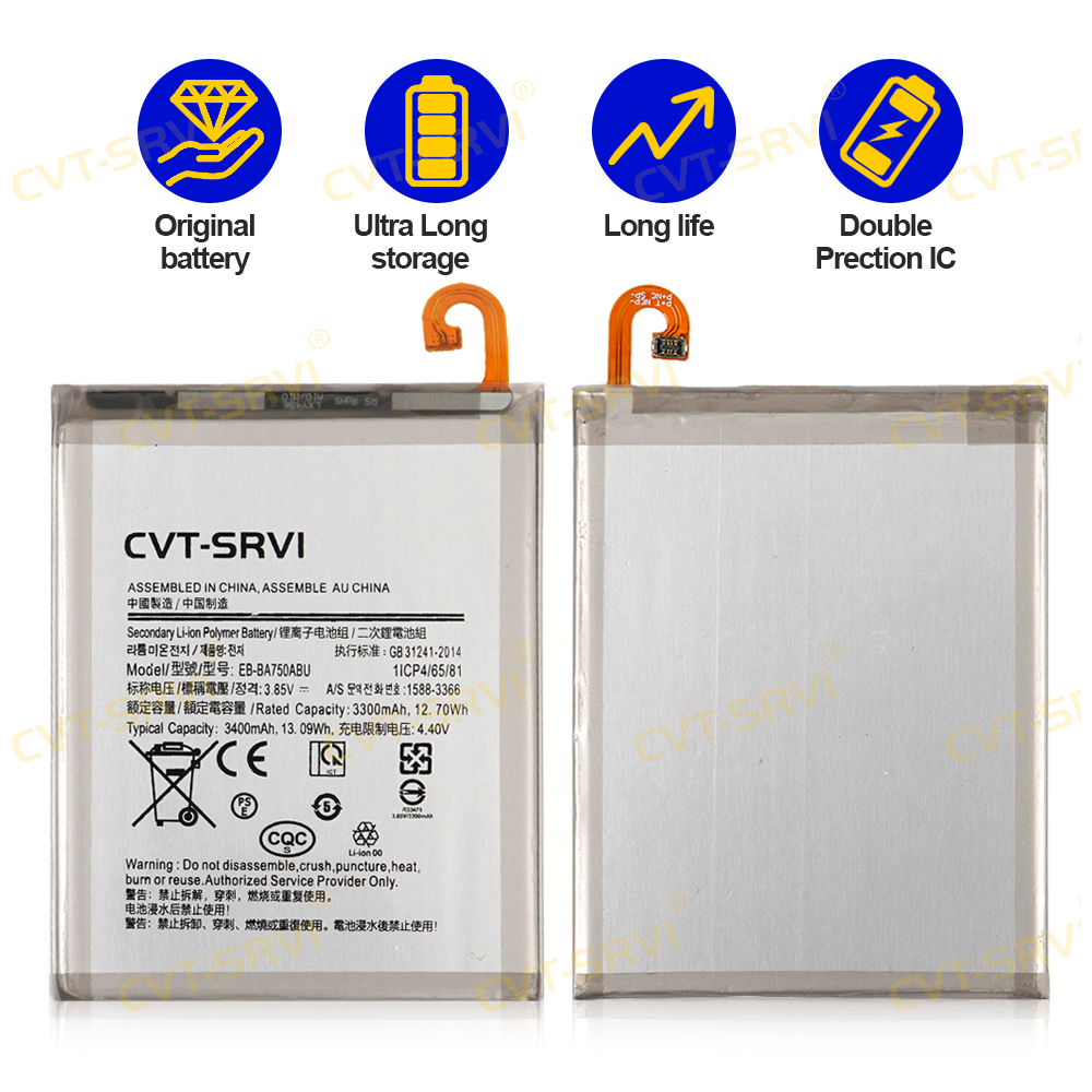 High Capacity Battery Fast Charging Cell Phone Accessories Battery Slim Battery for Sam A7 2018 Mobile Phone Parts