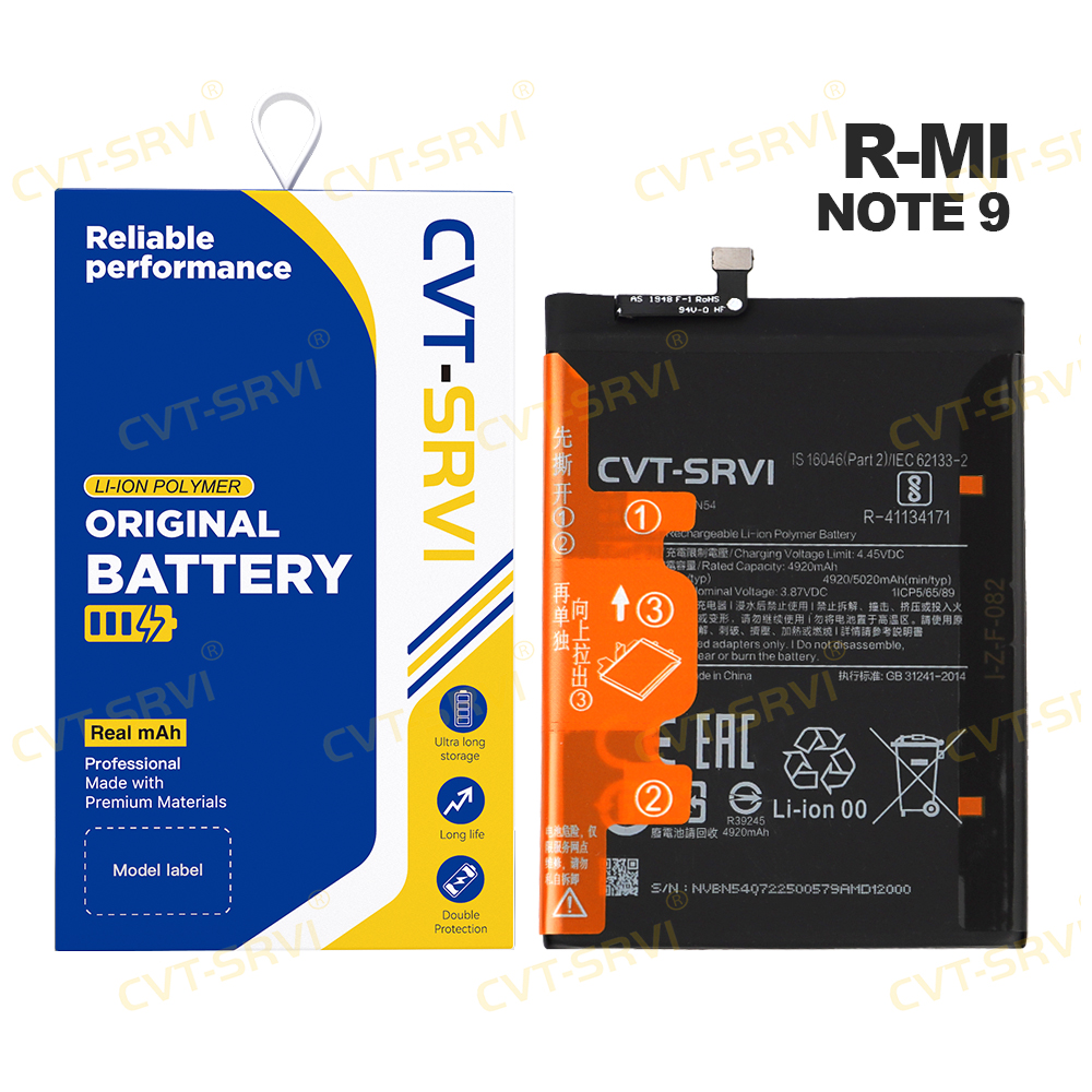 CVT-Srvi Bateries Factory Price Cell Phone Accessories Full Capacity Phone Battery Replacement Original Mobile Phone Battery for R-MI Note 9