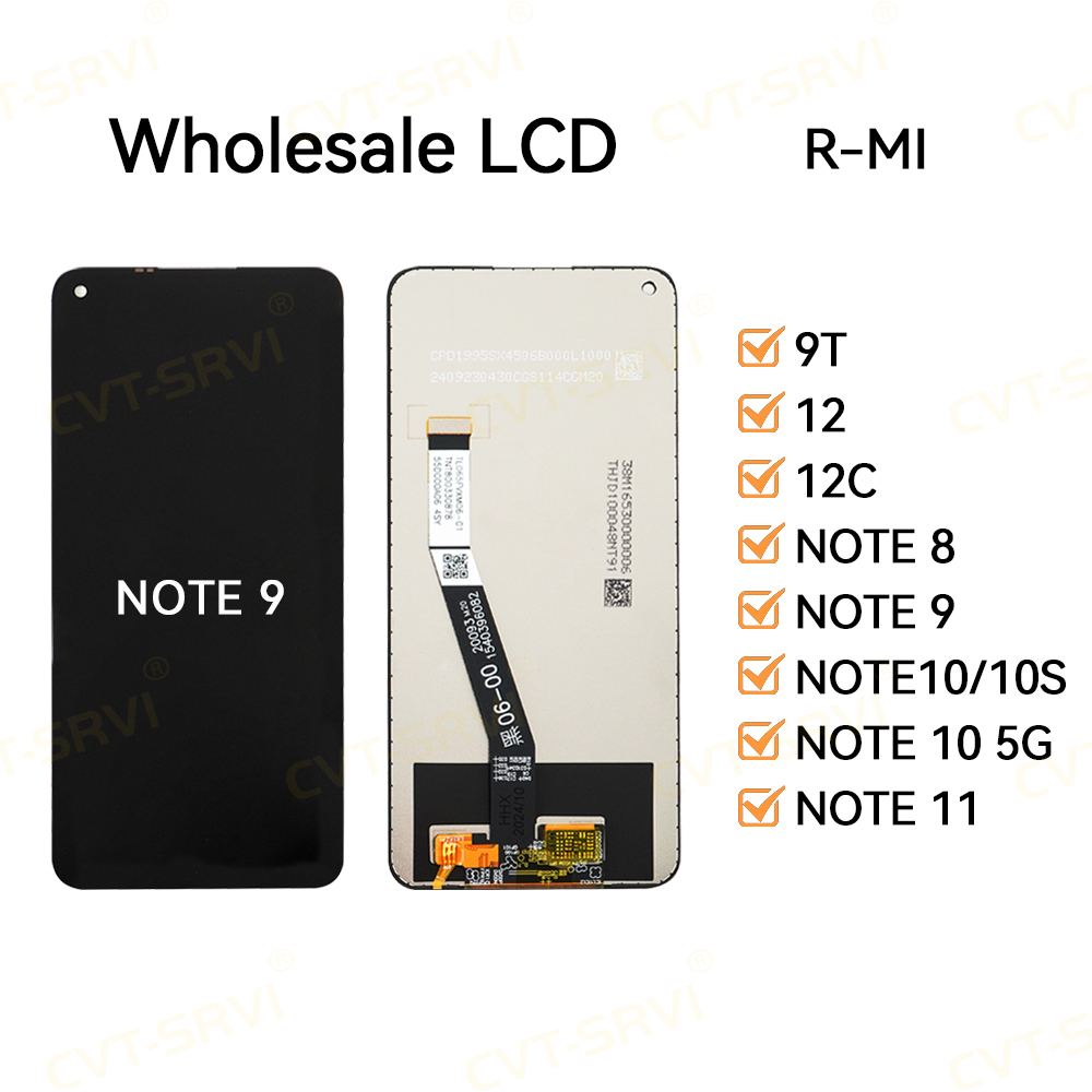 CVT-SRVI Pantalla Ensamblada para X-MI NOTE 9 – LCD de Alta Definición con Táctil Sensible, Producto Sellado