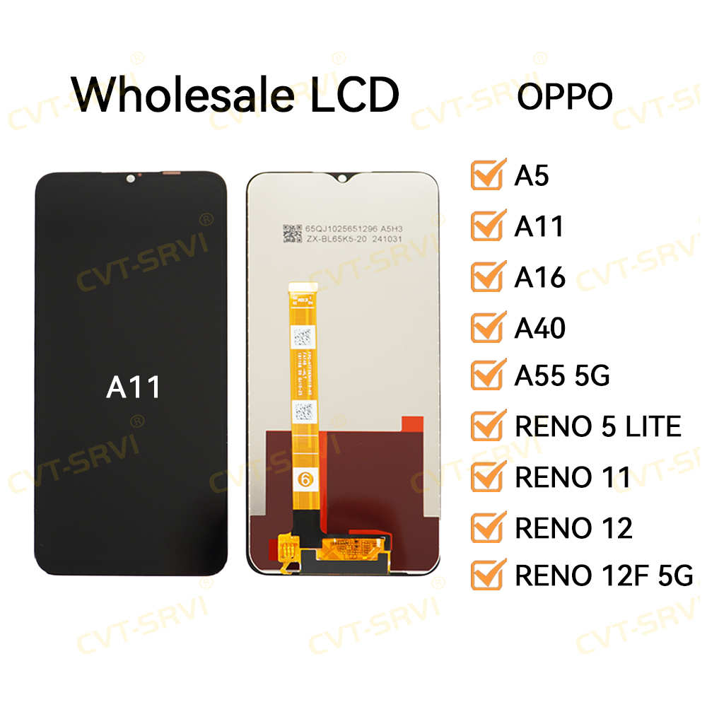 Hot Selling CVT-Srvi Repuestos PARA Celulares OLED Touch Screen Display Pantallas Mobile Phone LCD for OPPO A5/A11/A16/A40/A55 5G/RENO 5 LITE