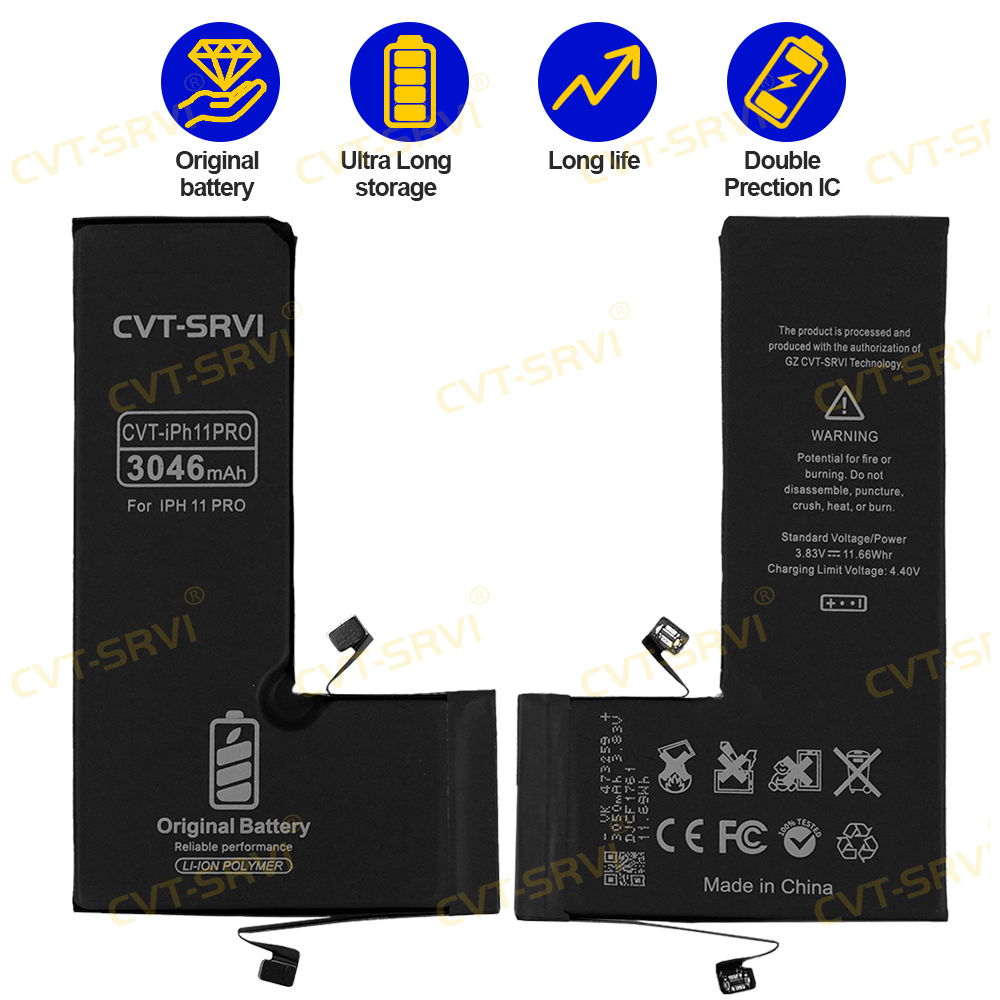 CVT Original Mobile Phone Battery Factory Price Replacement For iphone 11 Pro Max Bateria