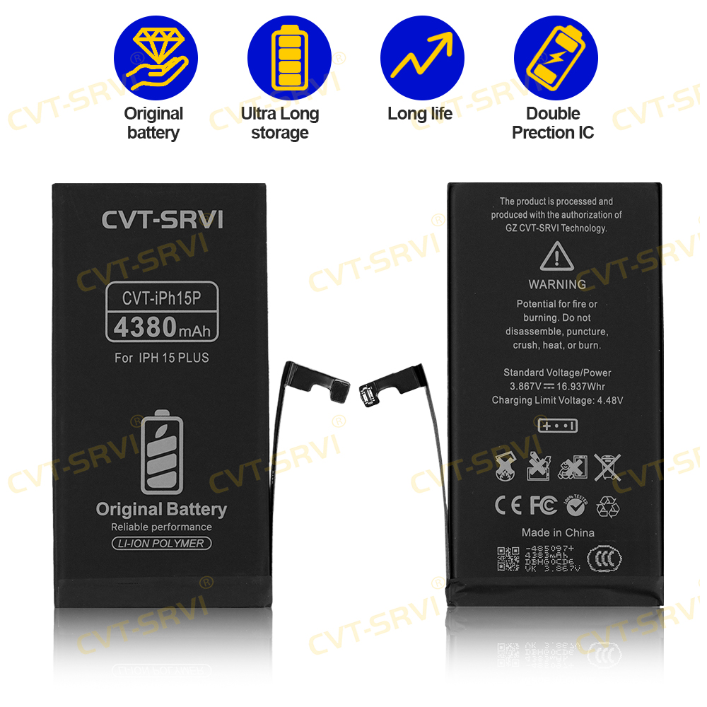 CVT-SRVI Hot Selling Original Quality Batteria PARA Telefonos Mobile Phone Replacement Parts for IPhone 15 PLUS