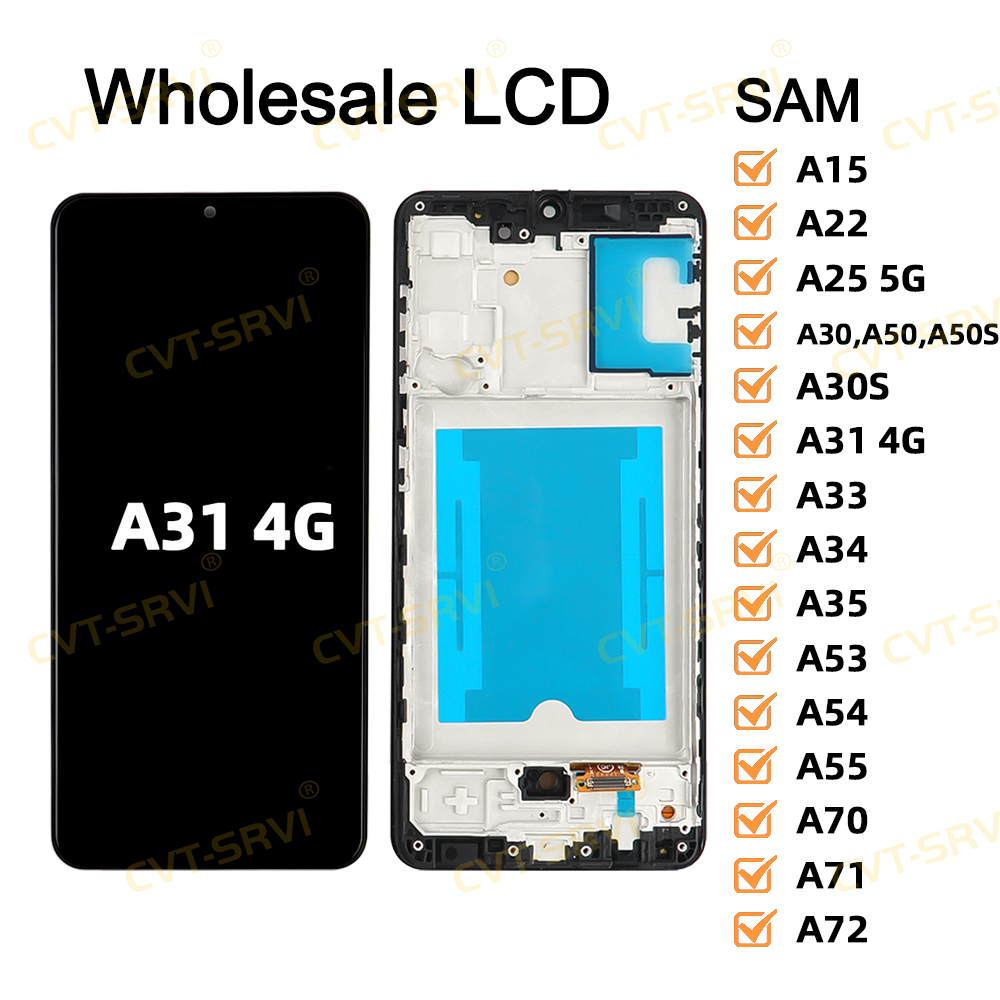 CVT-SRVI Sam A31 4G Pantalla LCD + Touch – Screen Display Reemplazo Rápido, Alta Definición y 100% Compatible