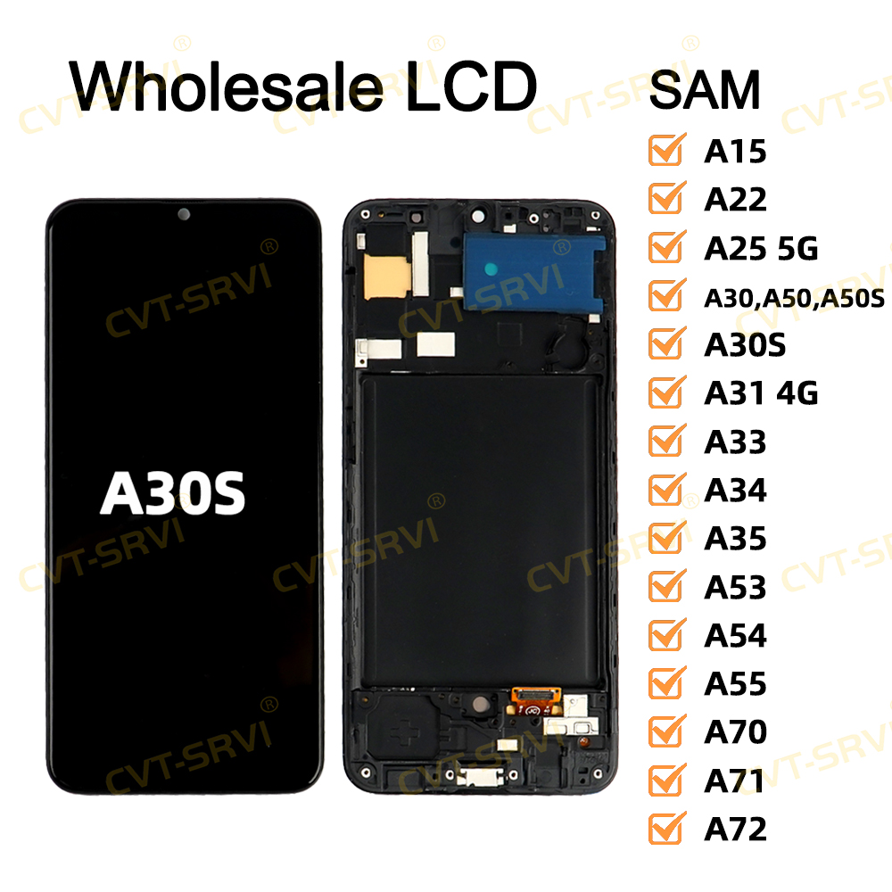 CVT-SRVI Pantallas De Celulares Touch Screen Mobile Phone LCD for Samsung A30S Mobile Phone Spare Parts