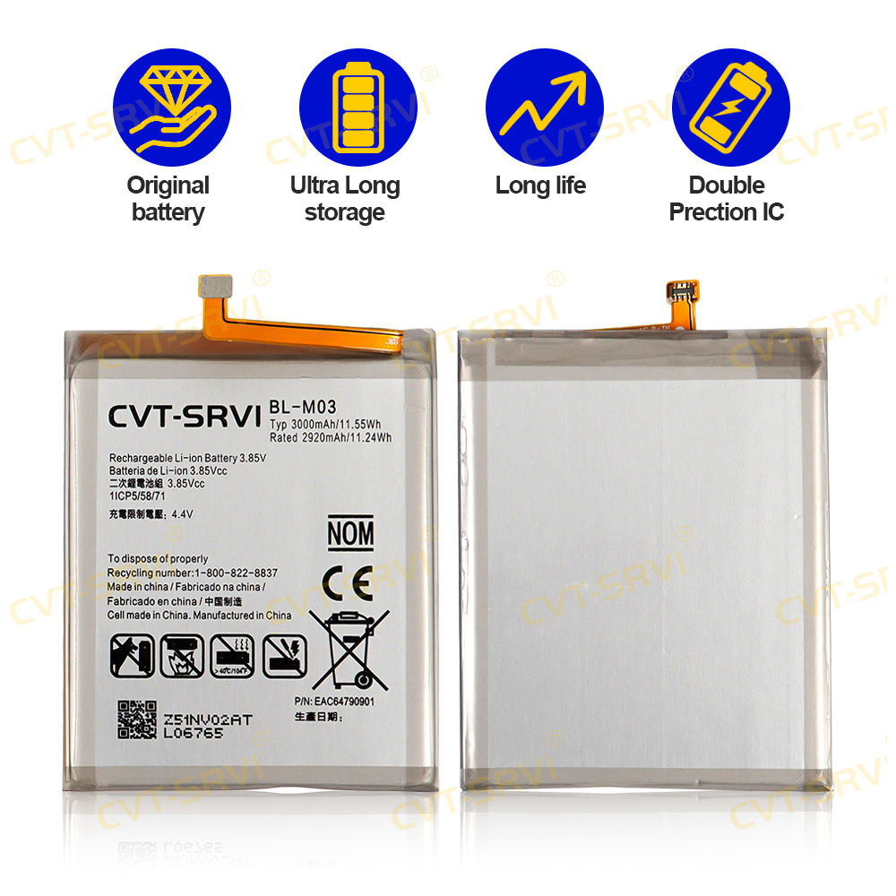 CVT-SRVI LG K22 Battery / Batería para LG K22 – New 0 Cycle High Capacity Replacement / Reemplazo de Batería Nueva y de Alta Capacidad