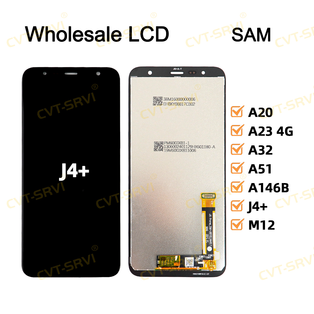 CVT-SRVI Sam Galaxy J4+ LCD Display + Touch Screen – Pantalla Completa HD, Reemplazo 100% Nuevo y Compatible para Reparación Fácil
